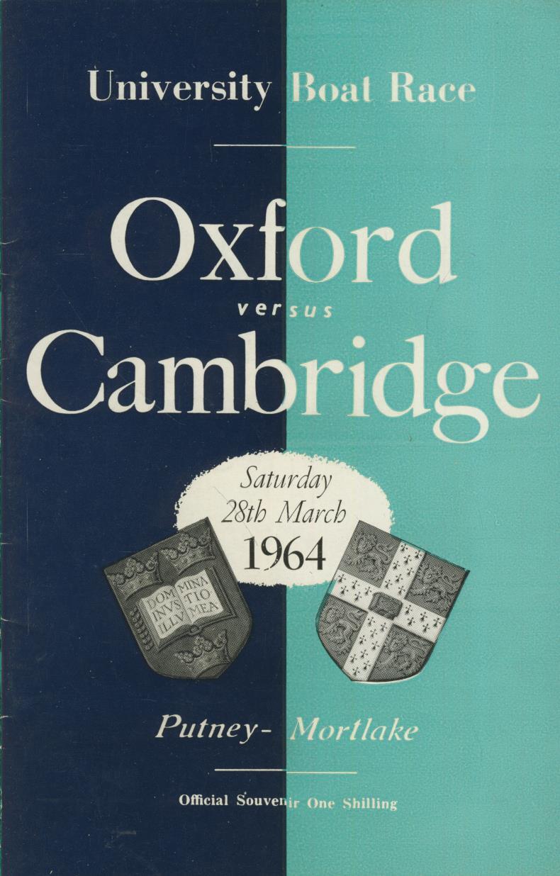 OXFORD V CAMBRIDGE UNIVERSITY BOAT RACE 1964 ROWING PROGRAMME