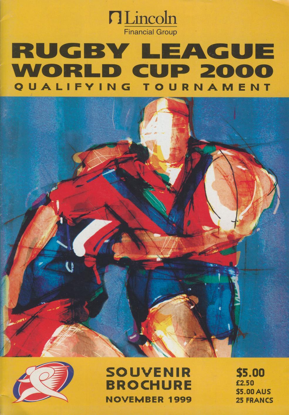 RUGBY LEAGUE WORLD CUP 2000 QUALIFYING TOURNAMENT PROGRAMME