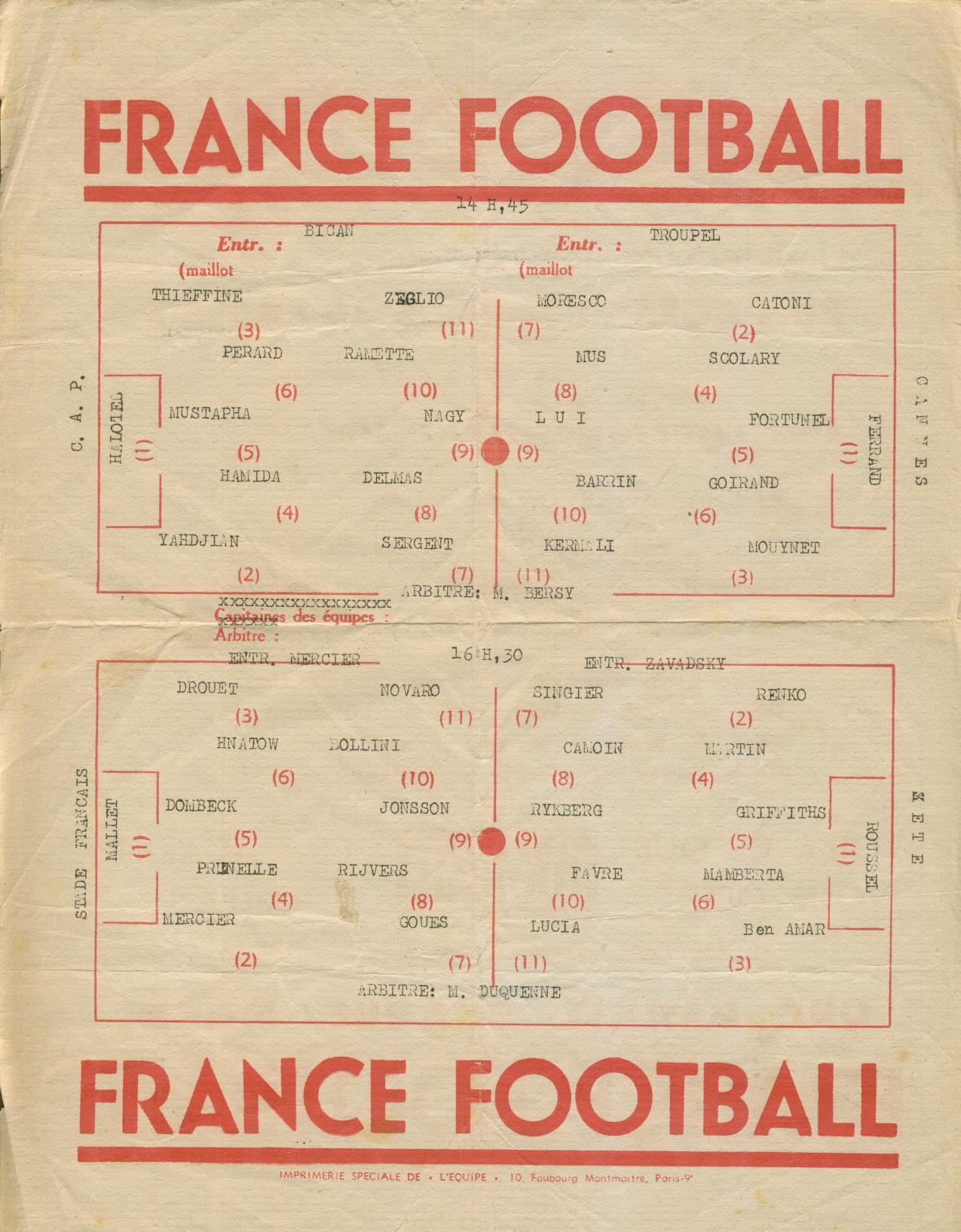 Tirage Argentique Vintage - Paris, Stade Buffalo, Club Français Vs Sète (Circa 1930) - Format 13x18 Cm