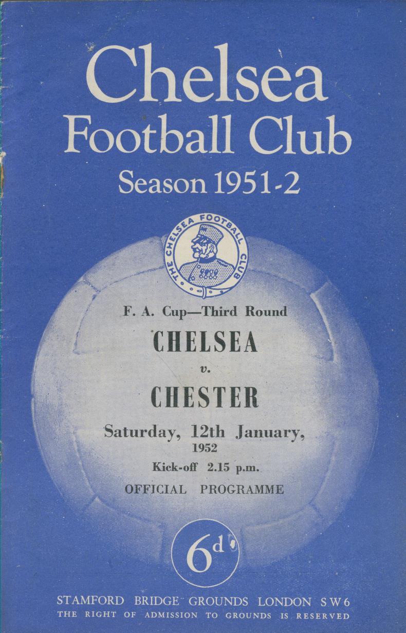 CHELSEA V CHESTER CITY 195152 (FA CUP) FOOTBALL PROGRAMME Chelsea