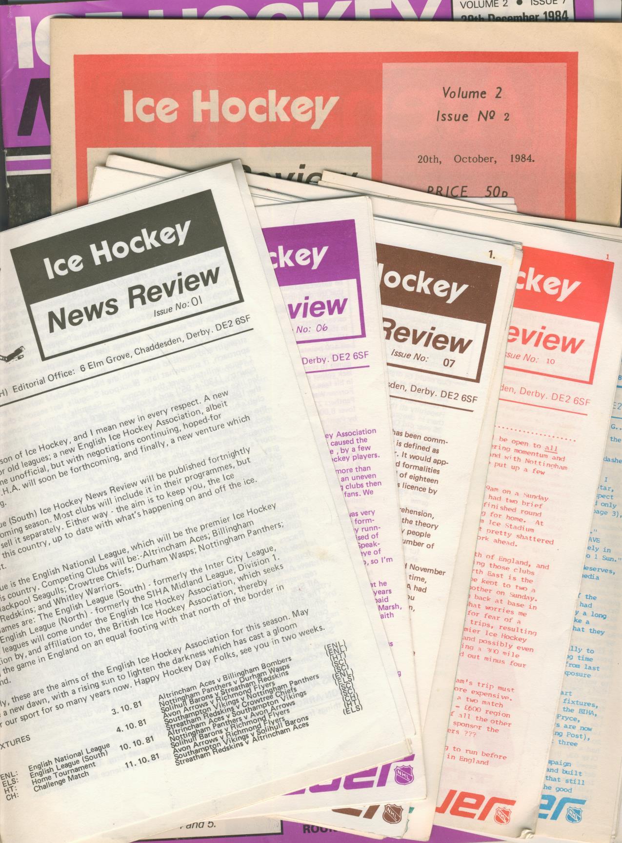 ICE HOCKEY NEWS REVIEW VOLUME 1 (12 ISSUES) Ice Hockey Books