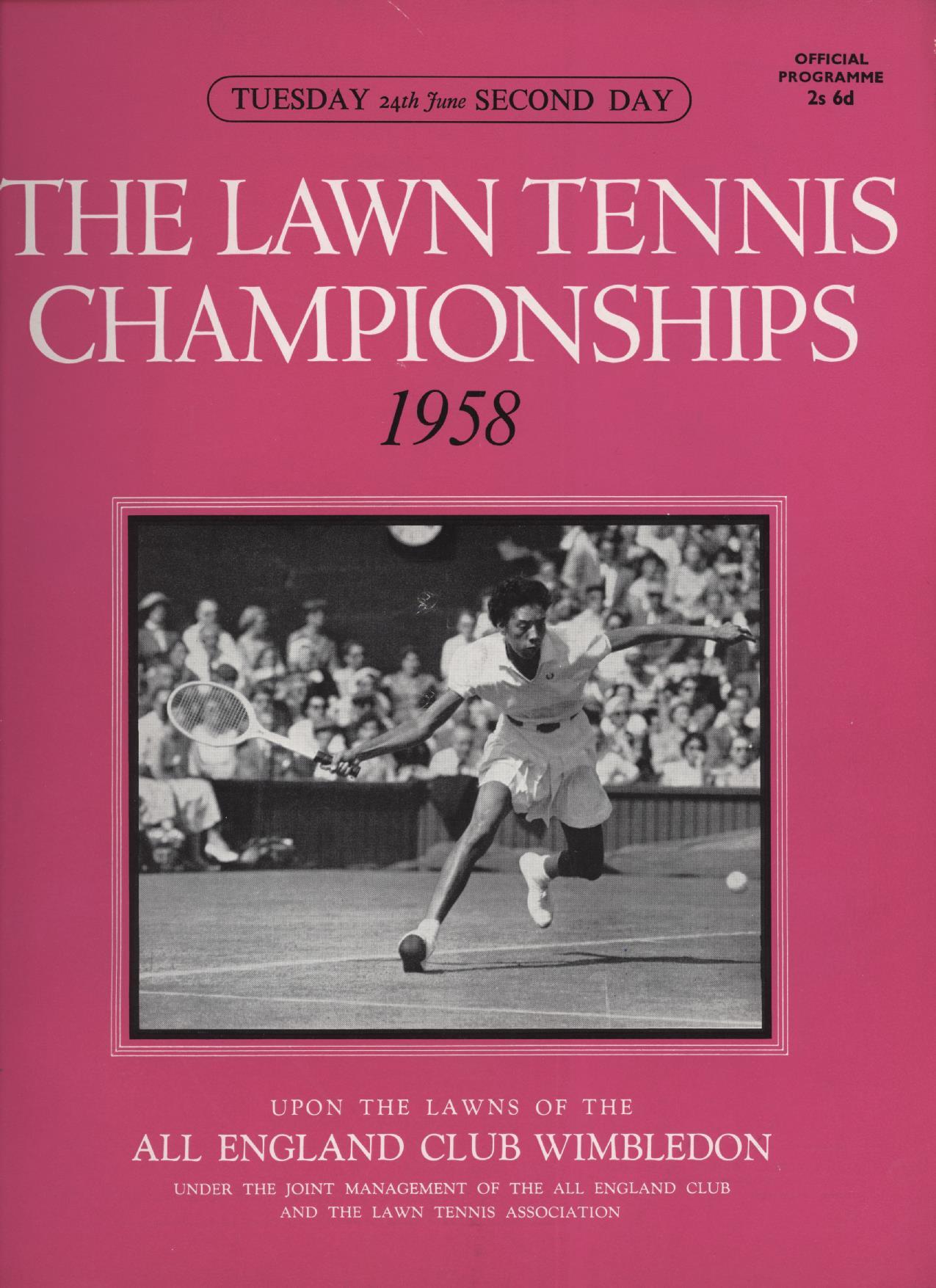WIMBLEDON CHAMPIONSHIPS 1958 (DAY 2) TENNIS PROGRAMME
