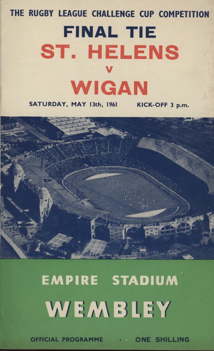ST. HELENS V WIGAN 1961 (CHALLENGE CUP FINAL) RUGBY LEAGUE PROGRAMME