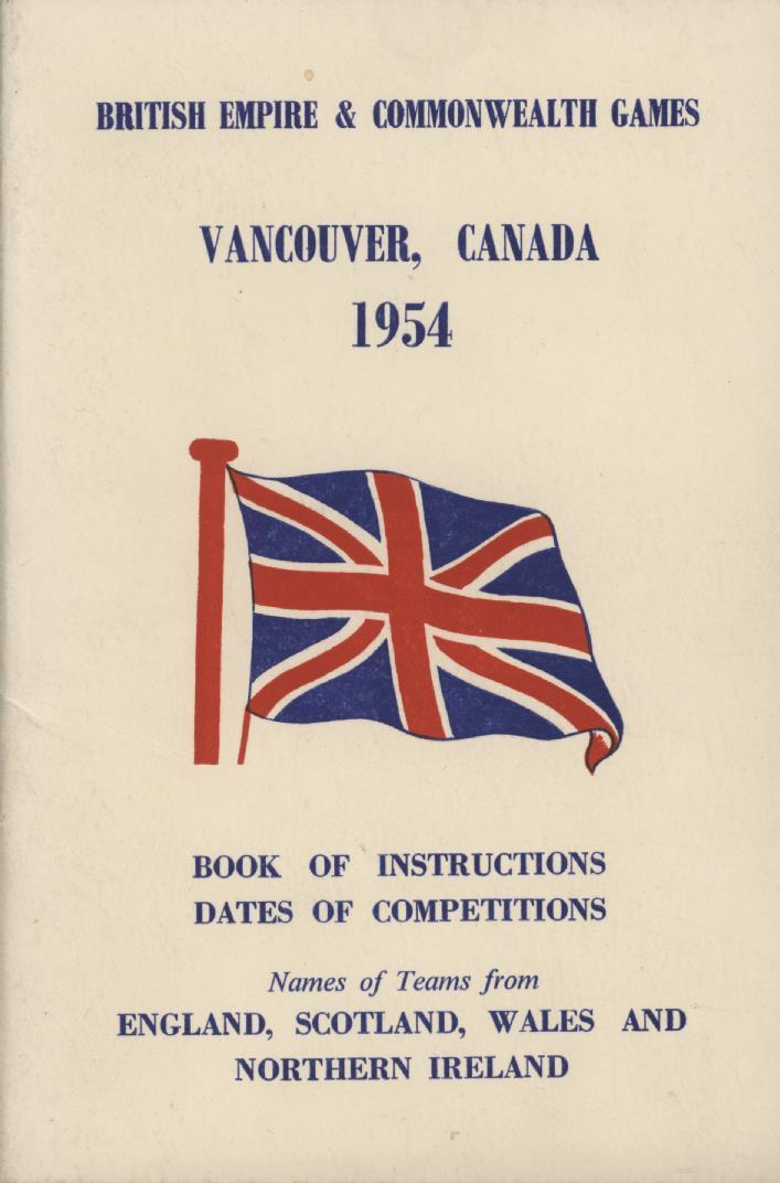 BRITISH EMPIRE & COMMONWEALTH GAMES BOOK OF INSTRUCTIONS VANCOUVER