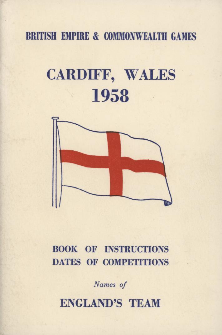 BRITISH EMPIRE & COMMONWEALTH GAMES BOOK OF INSTRUCTIONS CARDIFF 1958