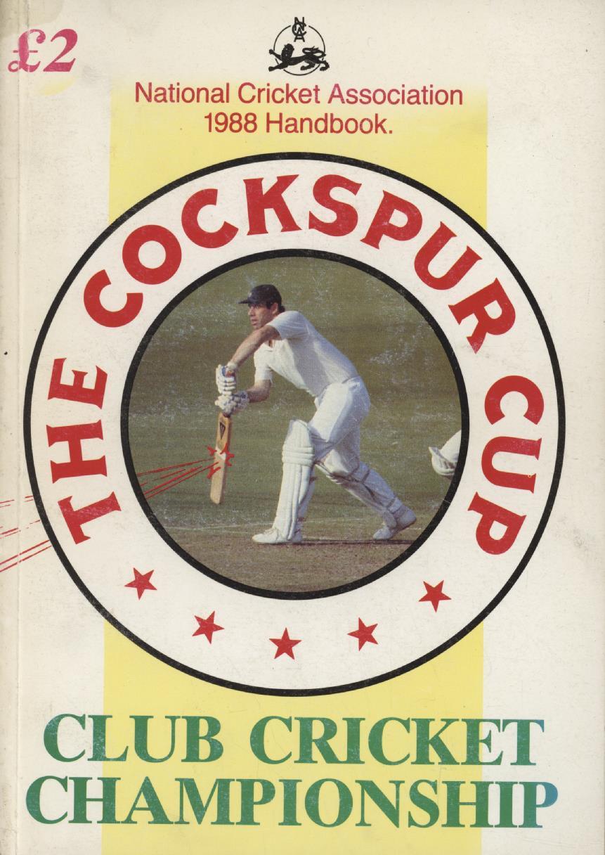 NATIONAL CRICKET ASSOCIATION HANDBOOK 1988 Cricket Annuals