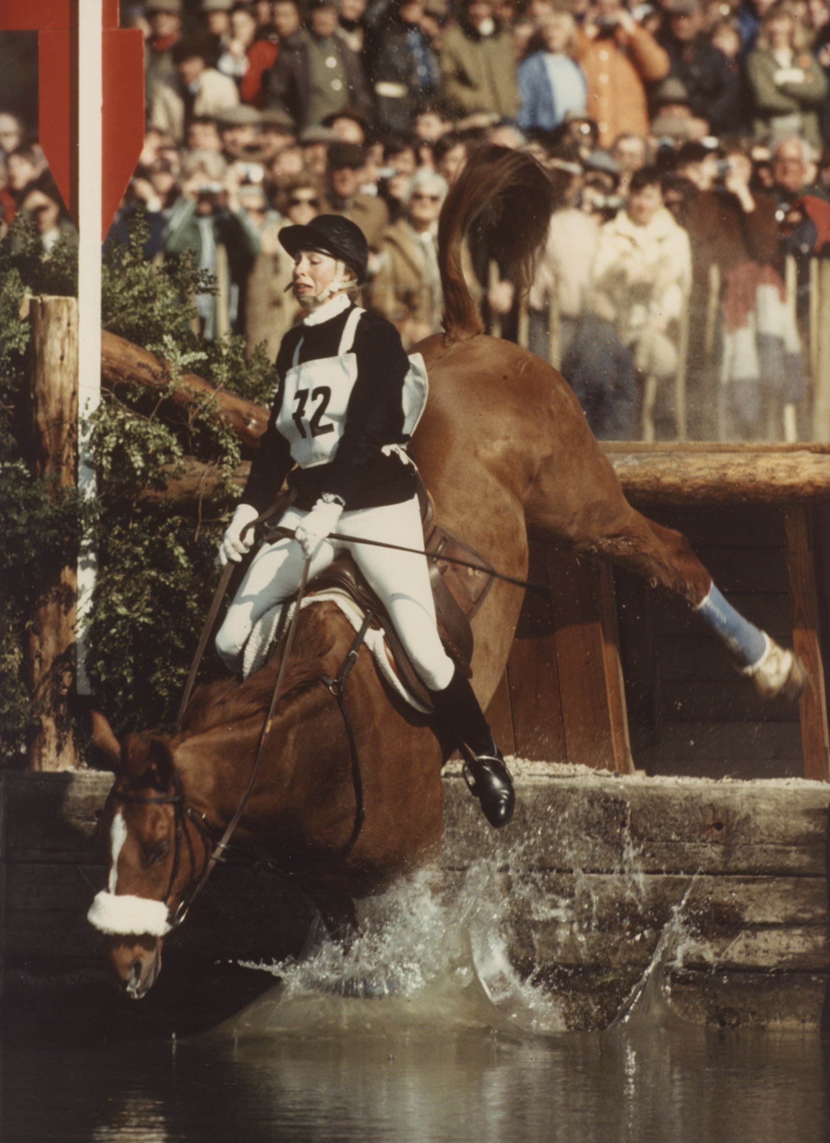 PRINCESS ANNE FALLING INTO WATER 1982 BADMINTON HORSE TRIALS PRINCESS ANNE FALLING INTO WATER 1982 BADMINTON HORSE TRIALS