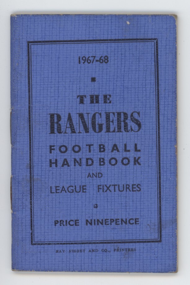 RANGERS FOOTBALL CLUB HANDBOOK AND LEAGUE FIXTURES 196768 Football