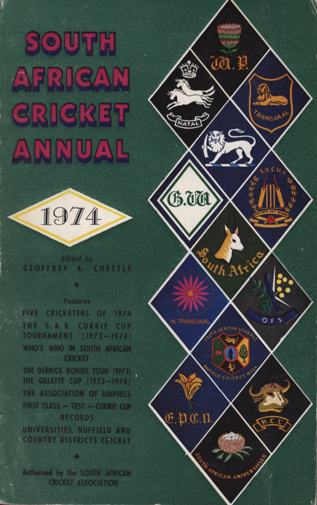 SOUTH AFRICAN CRICKET ANNUAL 1974 Overseas cricket annuals