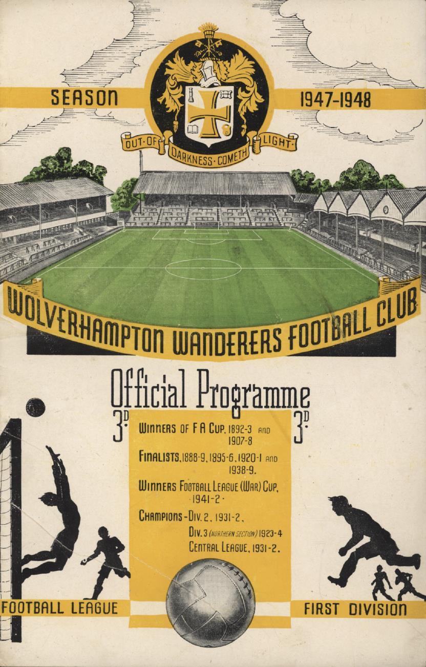 WOLVERHAMPTON WANDERERS V MIDDLESBROUGH 194748 FOOTBALL PROGRAMME