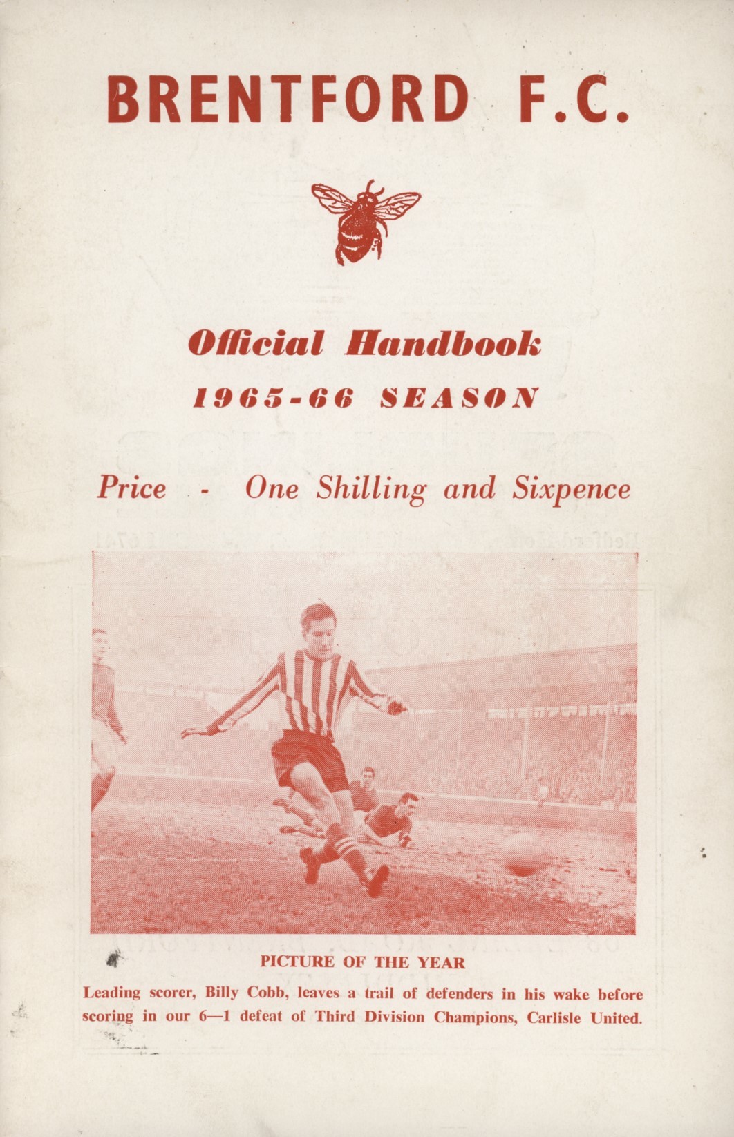 BRENTFORD FOOTBALL CLUB OFFICIAL HANDBOOK 196566 Football Club