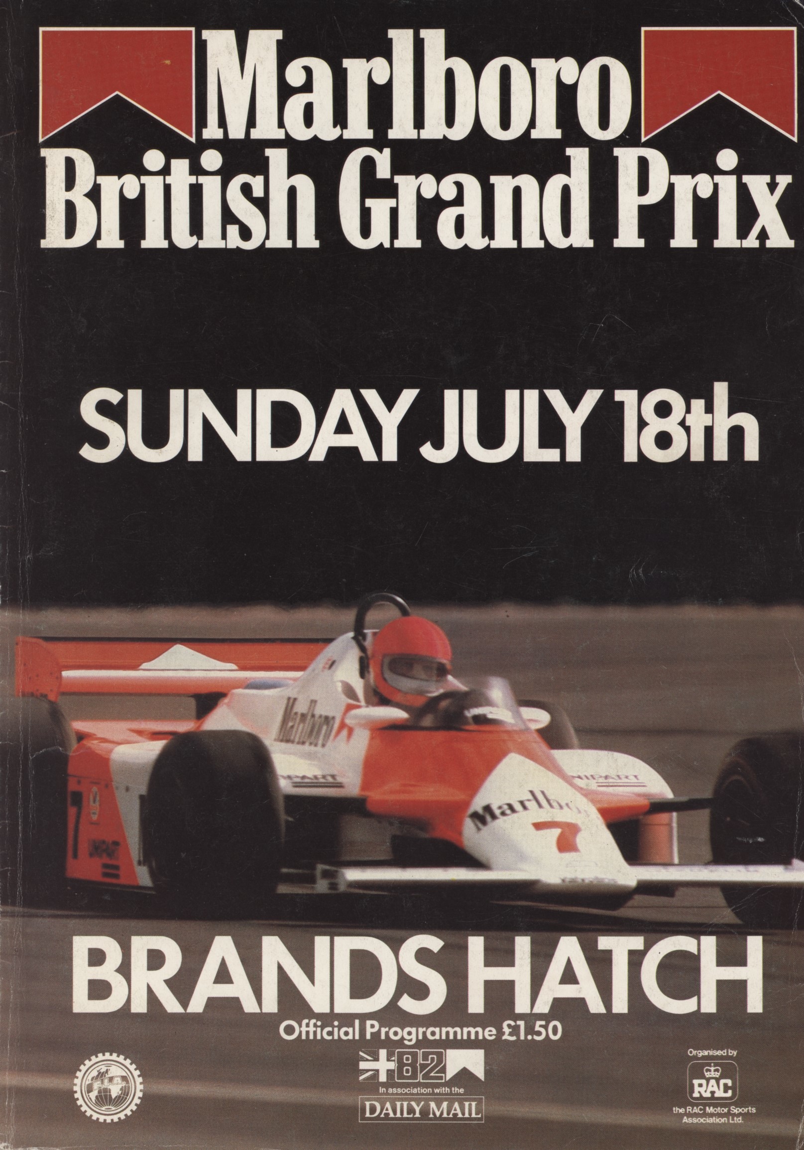 BRITISH GRAND PRIX 1982 OFFICIAL PROGRAMME Grands Prix Programmes