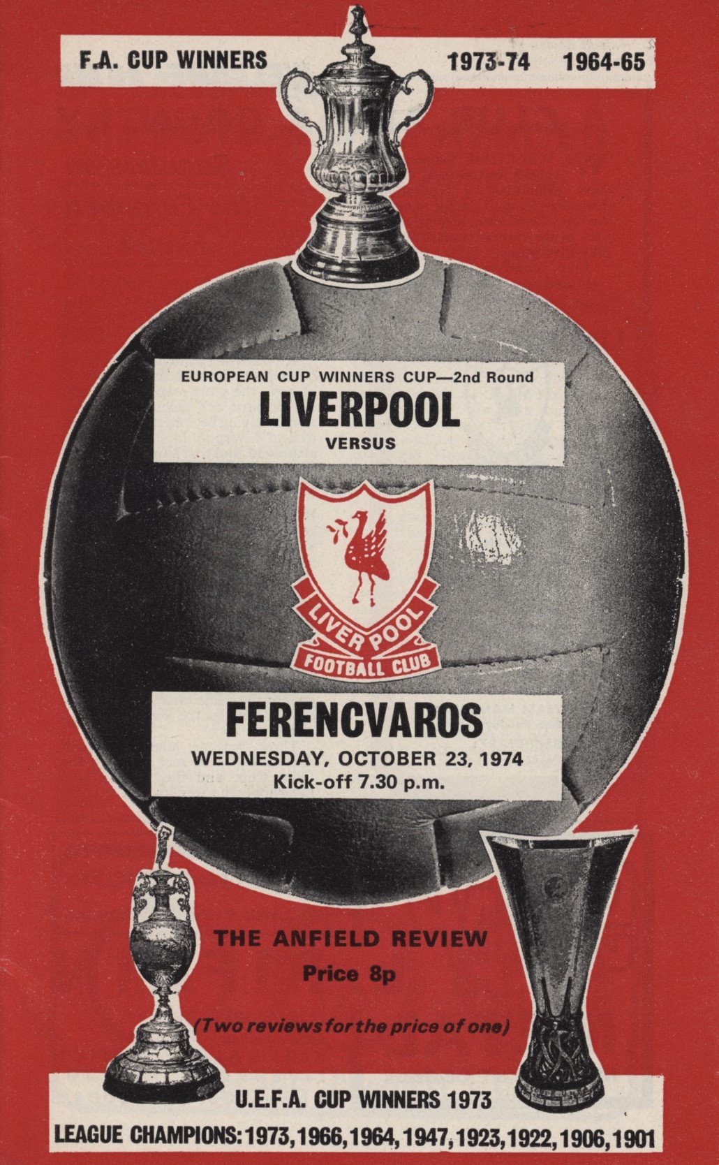Présentoir Encadré Souvenir Finale De La FA Cup 1974 - Programme Officiel Liverpool