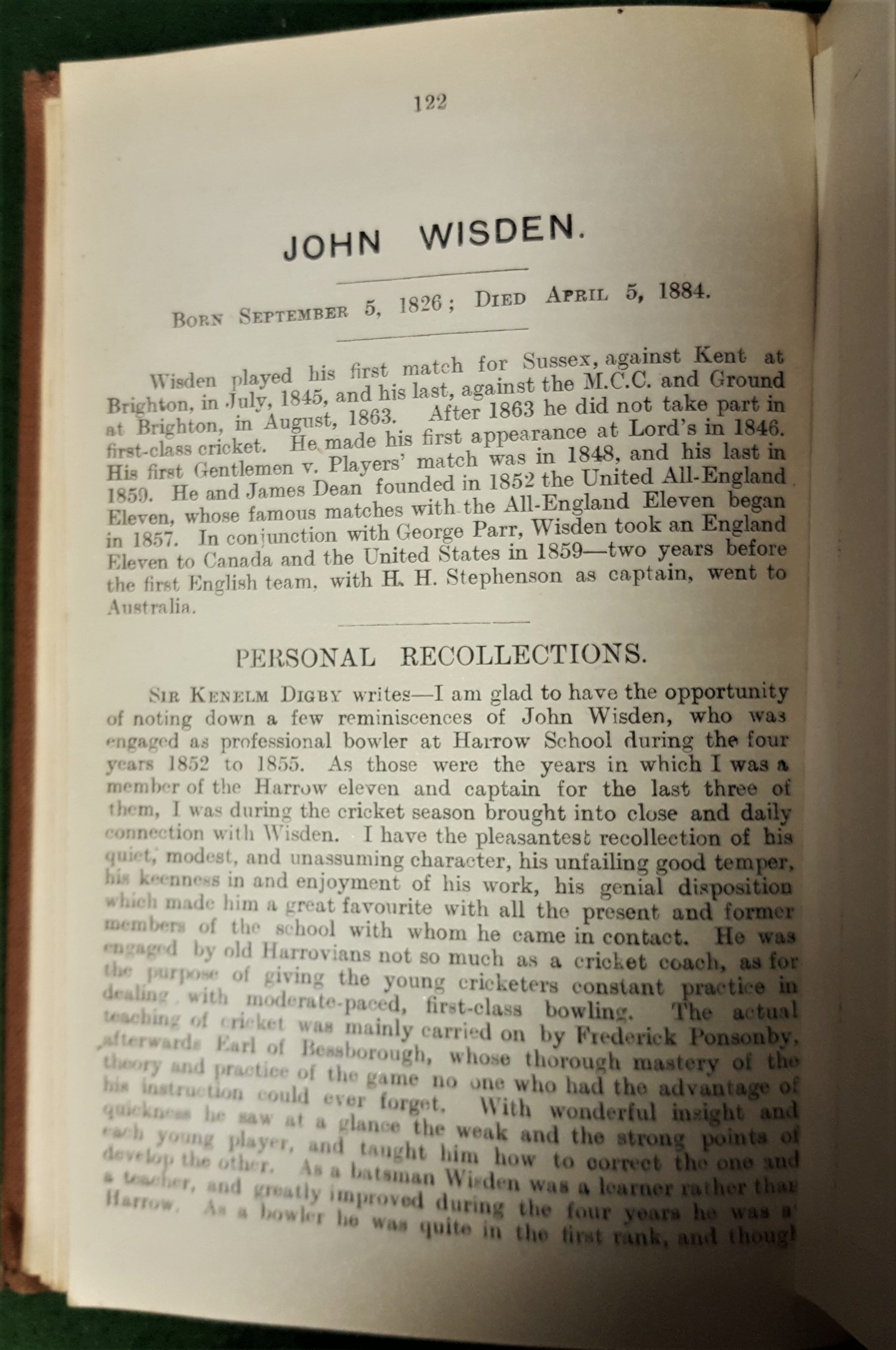John Wisden, founder of Wisden Cricketers' Almanack - Sportspages